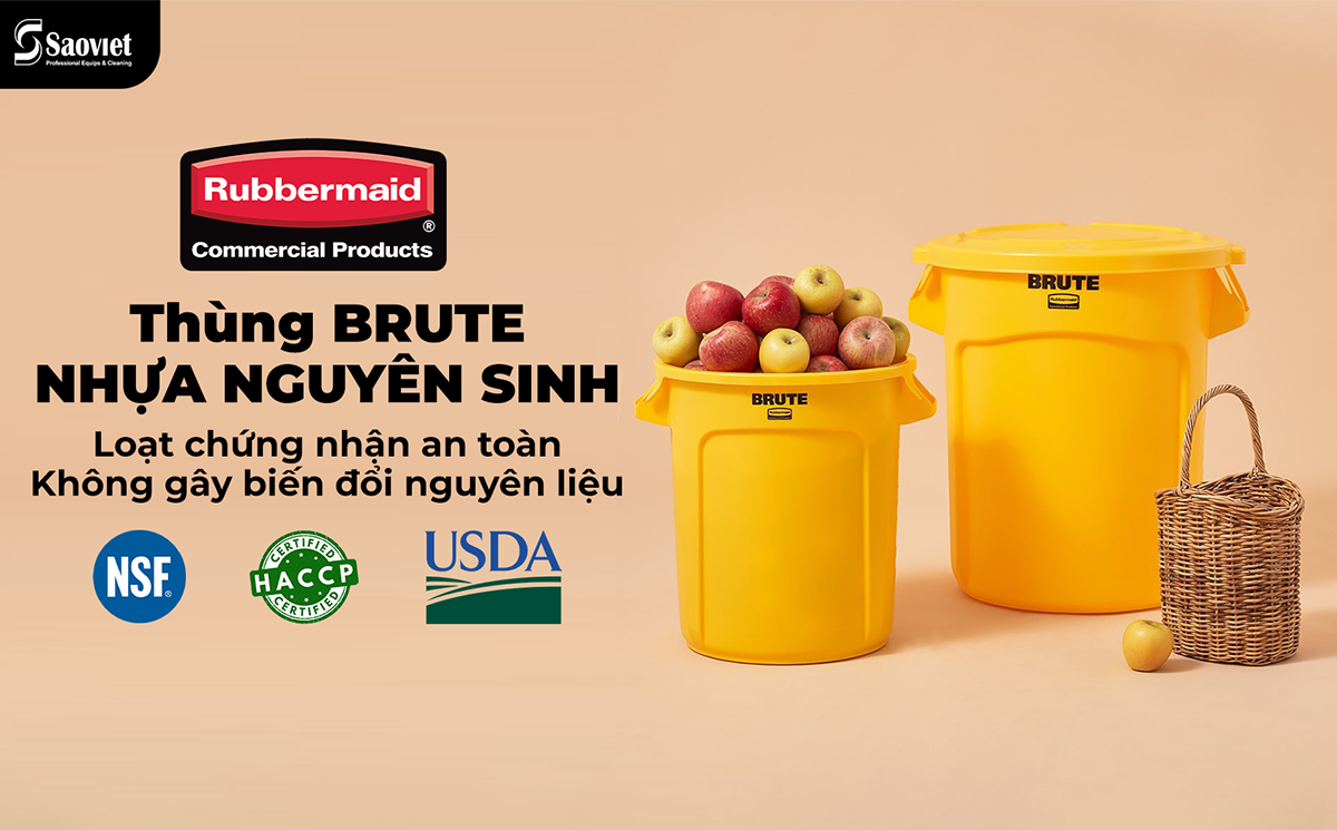 Thùng BRUTE tròn đạt các chứng nhận vệ sinh thực phẩm quốc tế