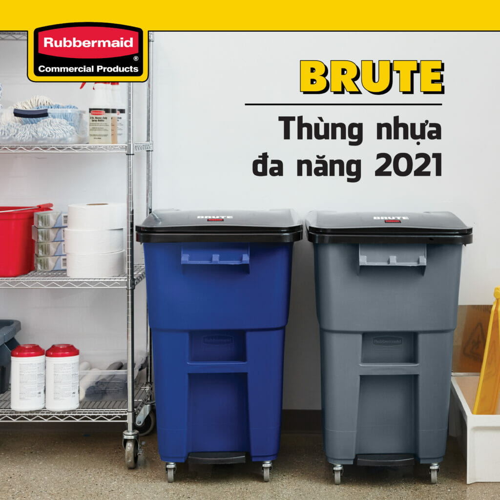 thùng rác nhựa đa năng Brute - Thùng rác 120l